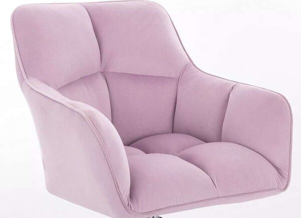 LuxuryForm DESIGN Křeslo AMALFI VELUR na zlaté podstavě s kolečky - levandule