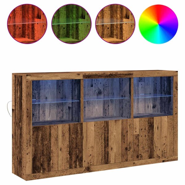 LED komoda Staré dřevo 181,5 x 37 x 100 cm Kompozitní dřevo 3333123