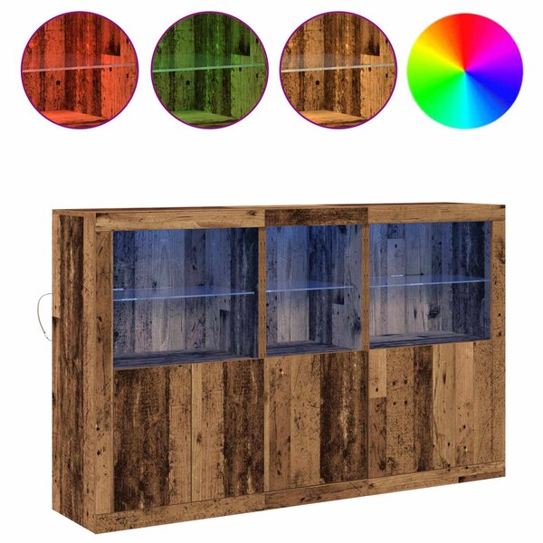 LED komoda Staré dřevo 162 x 37 x 100 cm Kompozitní dřevo 3333122