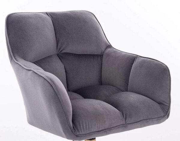 LuxuryForm DESIGN Křeslo AMALFI VELUR na černém talíři - tmavě šedé