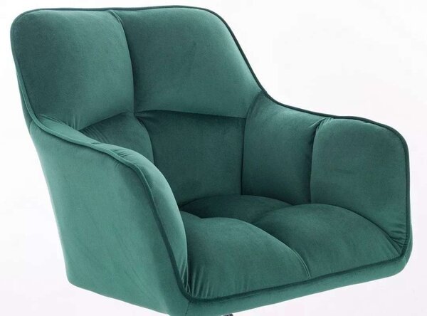 LuxuryForm DESIGN Křeslo AMALFI VELUR na zlatém talíři - zelené