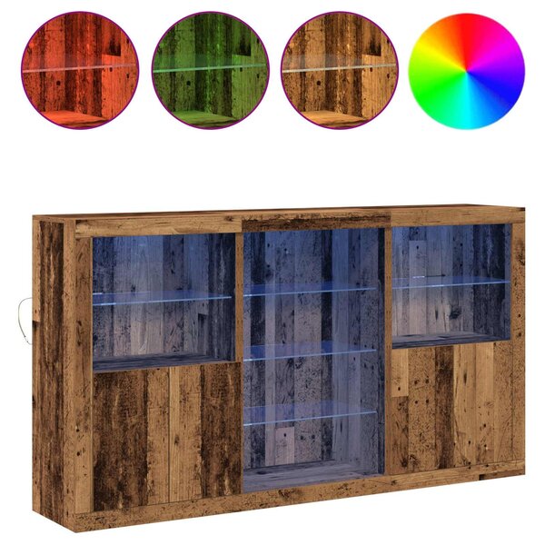 LED komoda Staré dřevo 181,5 x 37 x 100 cm Kompozitní dřevo 3333125