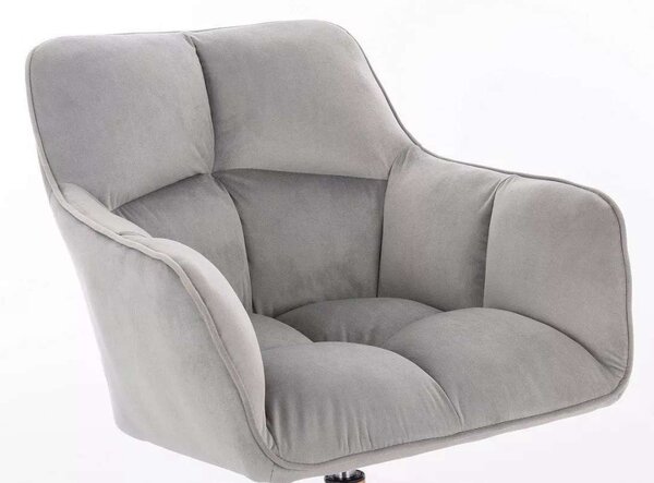 LuxuryForm DESIGN Křeslo AMALFI VELUR na stříbrné podstavě s kolečky - světle šedé