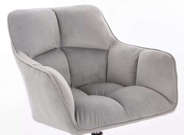 LuxuryForm DESIGN Křeslo AMALFI VELUR na černém kříži - světle šedé