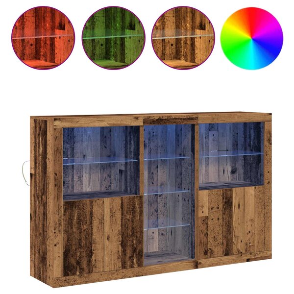 LED komoda Staré dřevo 162 x 37 x 100 cm Kompozitní dřevo 3333124