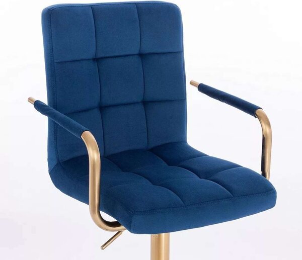 LuxuryForm DESIGN Židle VERONA GOLD VELUR na černém talíři - modrá