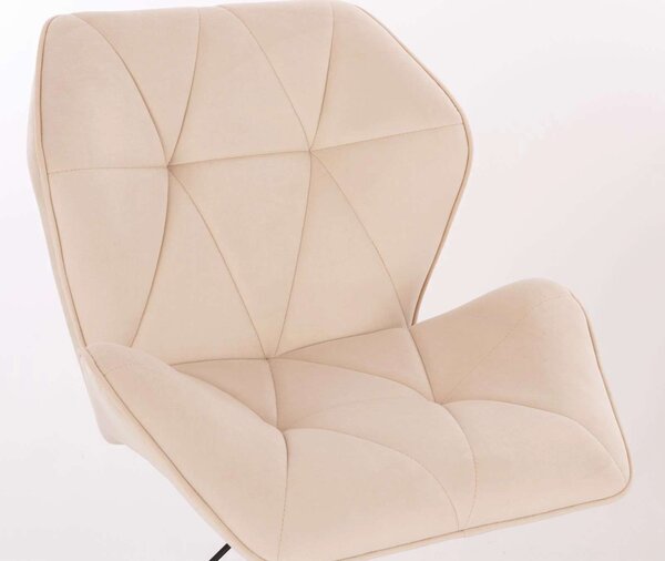 LuxuryForm DESIGN Otočná židle MILANO MAX VELUR na stříbrném talíři - krémová
