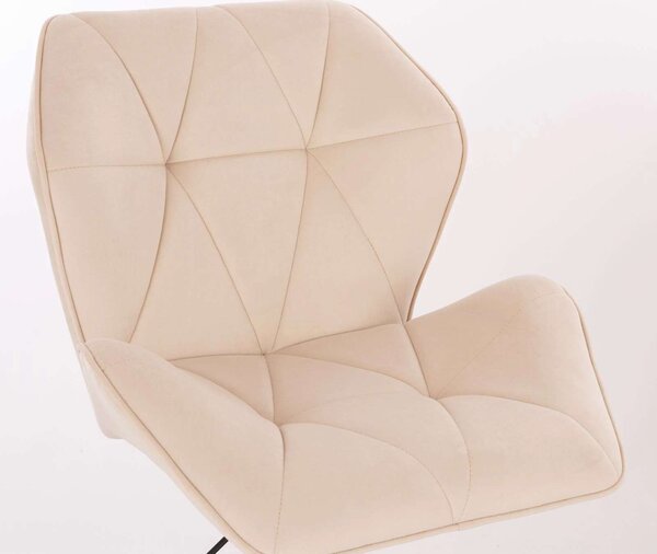 LuxuryForm DESIGN Otočná židle MILANO MAX VELUR na zlatém kříži - krémová