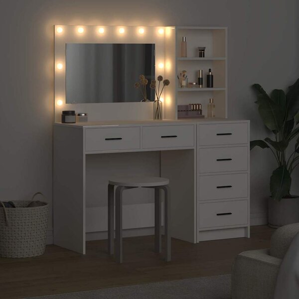 Kosmetický stůl 2 ks Bílá 78.5 x 41 x 135 cm Kompozitní dřevo 3334191