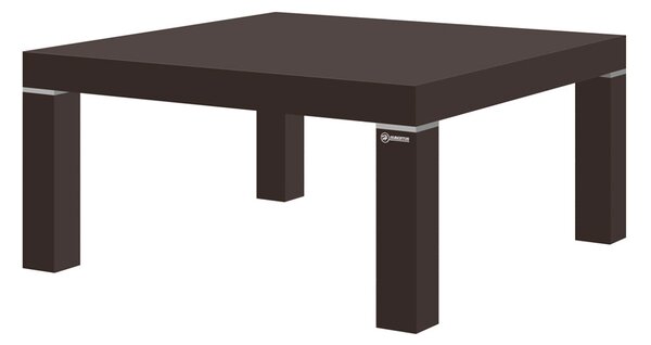 Konferenční stolek KW 100 (hnědá lesk) (Moderní konferenční čtvercový stolek v hnědém lesku)