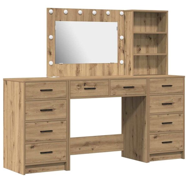 Kosmetický stůl 3 ks Artisanový dub 78,5 x 41 x 135 cm 3334217