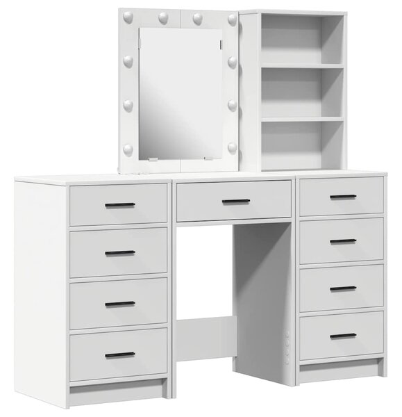 Kosmetický stůl 3 ks Bílá 40 x 41 x 135 cm Kompozitní dřevo 3334218