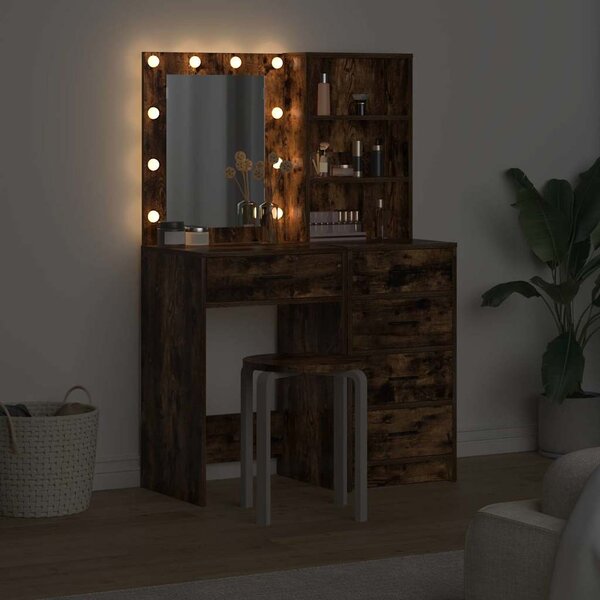 Kosmetický stůl 2 ks Hnědá 50 x 41 x 135 cm Kompozitní dřevo 3334204