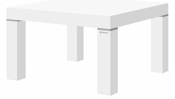 Konferenční stolek KW 80 (bílá lesk) (Moderní konferenční čtvercový stolek v bílém lesku)