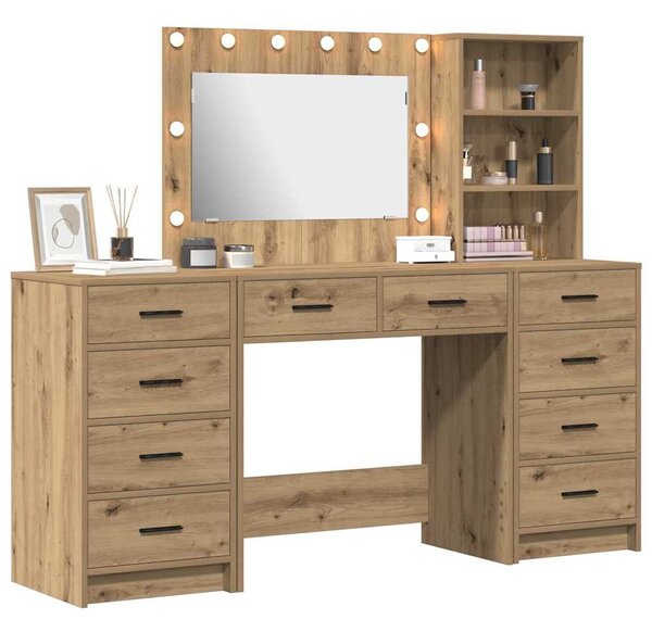 Kosmetický stůl 3 ks Artisanový dub 78,5 x 41 x 135 cm 3334217