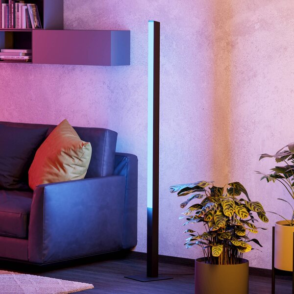EGLO connect Simolaris-Z LED stojací lampa, stmívatelný, Černá, Obývací pokoj / jídelna, kov, Moderní