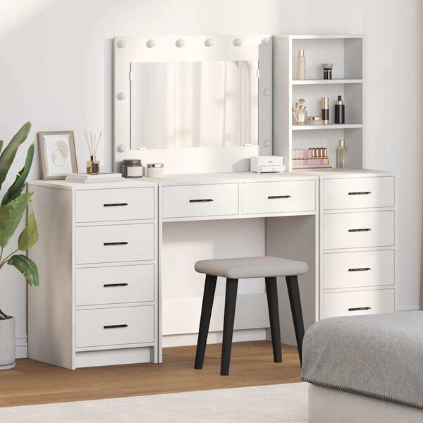 Kosmetický stůl 3 ks Bílá 78,5 x 41 x 135 cm Kompozitní dřevo 3334209