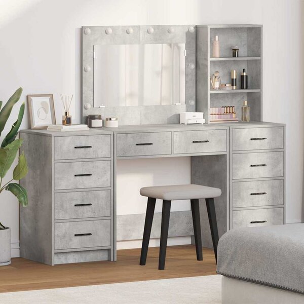 Kosmetický stůl 3 ks Betonově šedá 78,5 x 41 x 135 cm 3334212