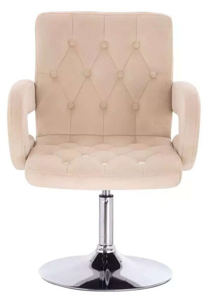 LuxuryForm DESIGN Židle BOSTON VELUR na stříbrném talíři - krémová