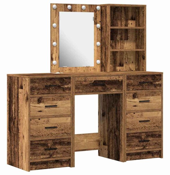 Kosmetický stůl 3 ks Hnědá 40 x 41 x 135 cm Kompozitní dřevo 3334225
