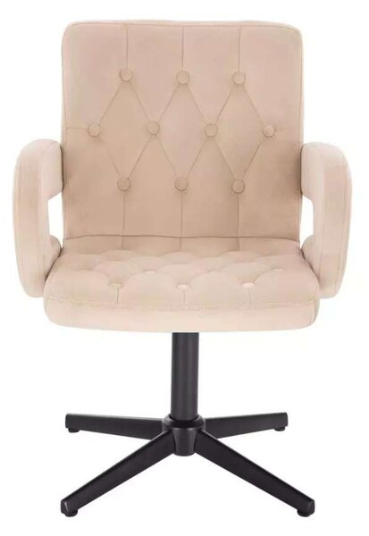 LuxuryForm DESIGN Židle BOSTON VELUR na černém kříži - krémová