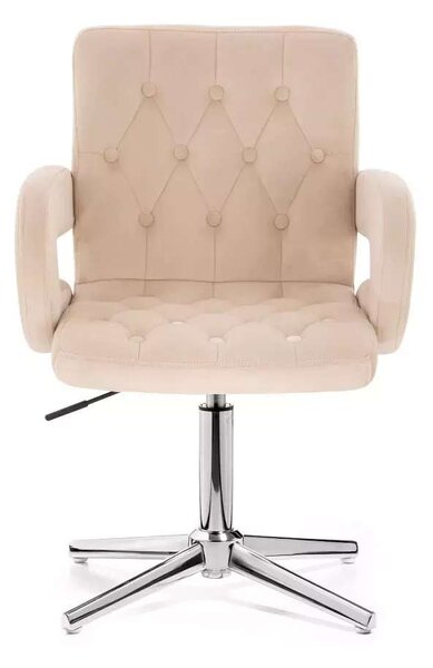 LuxuryForm DESIGN Židle BOSTON VELUR na stříbrném kříži - krémová