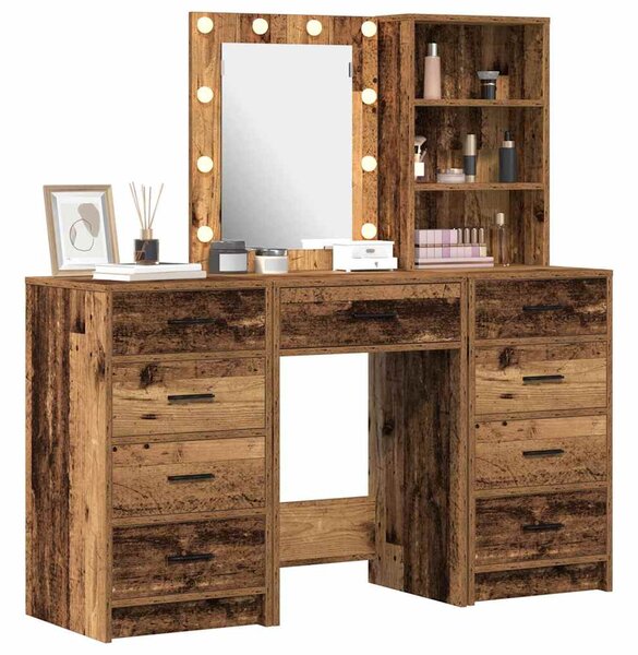Kosmetický stůl 3 ks Hnědá 40 x 41 x 135 cm Kompozitní dřevo 3334225