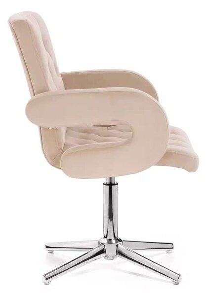 LuxuryForm DESIGN Židle BOSTON VELUR na stříbrném kříži - krémová