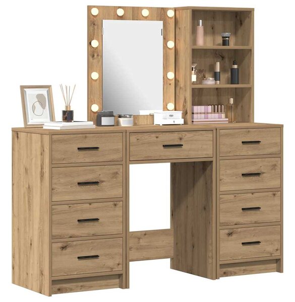 Kosmetický stůl 3 ks Hnědá 40 x 41 x 135 cm Kompozitní dřevo 3334226