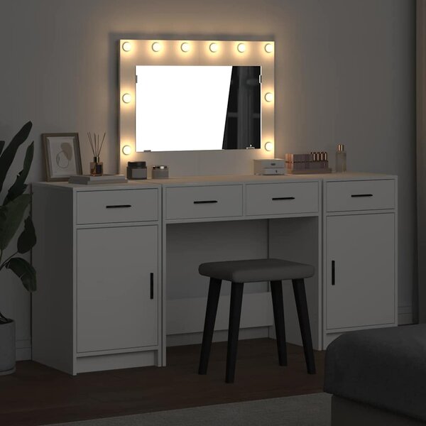 Kosmetický stůl 3 ks Bílá 78,5 x 41 x 135 cm Kompozitní dřevo 3334245