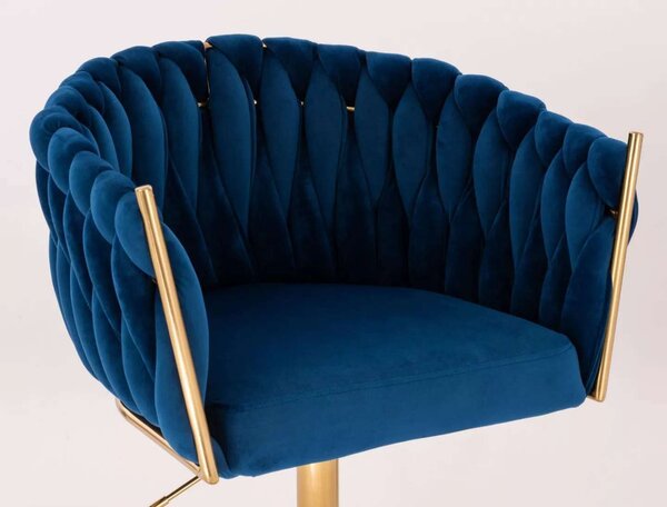 LuxuryForm DESIGN Židle NORDEN VELUR na zlatém kříži - modrá