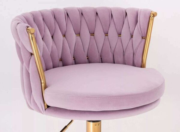 LuxuryForm DESIGN Židle LYON VELUR na zlatém talíři - levandule