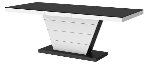Jídelní stůl VEGA (černý mat/bílý lesk/černý mat)