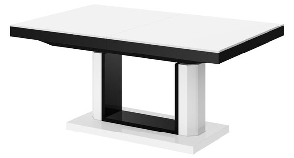 Konferenční stolek QUADRO LUX (bílá lesk/černá lesk/bílá lesk)
