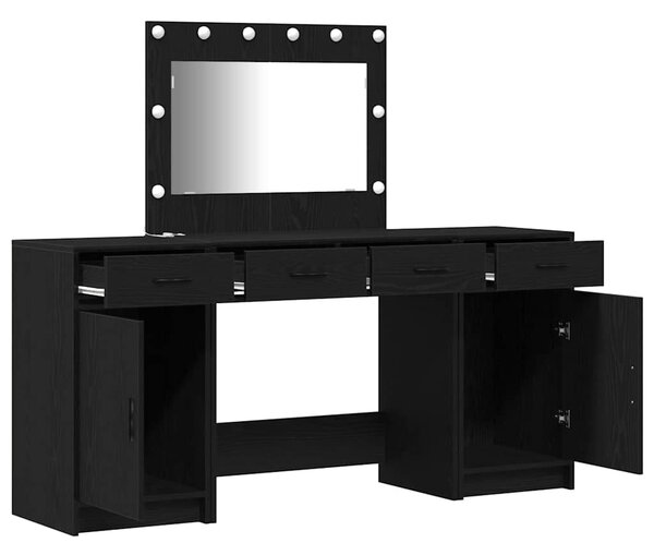 Kosmetický stůl 3 ks Černá 78,5 x 41 x 135 cm Kompozitní dřevo 3334246