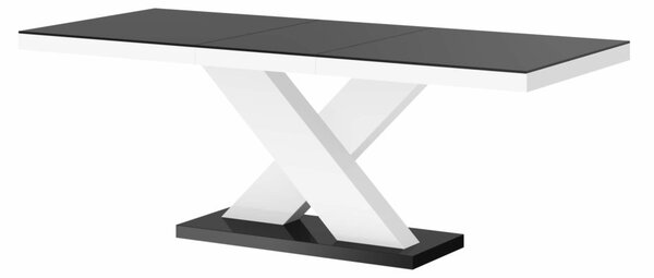 Jídelní stůl XENON (černá mat/bílá lesk/černá mat) (Luxusní jídelní stůl s velkou paletou výběru barevného provedení)