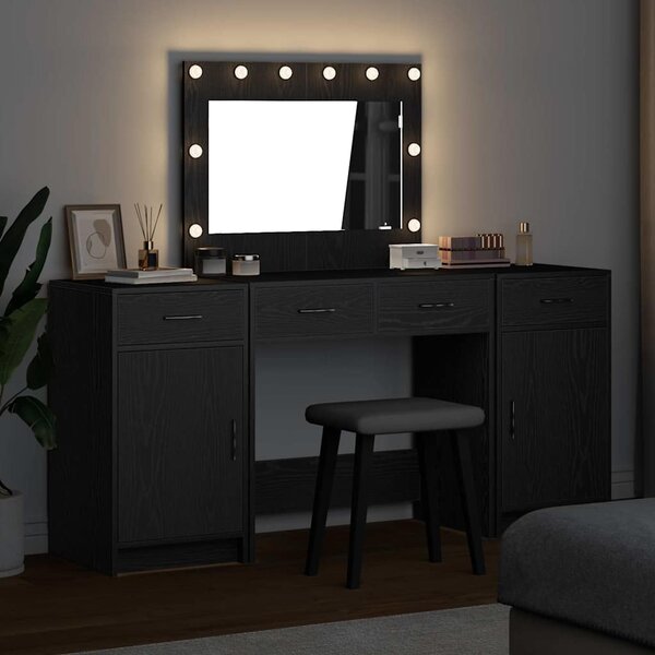 Kosmetický stůl 3 ks Černá 78,5 x 41 x 135 cm Kompozitní dřevo 3334246