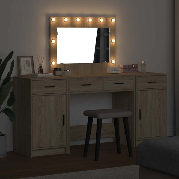 Kosmetický stůl 3 ks Hnědá 78,5 x 41 x 135 cm Kompozitní dřevo 3334247