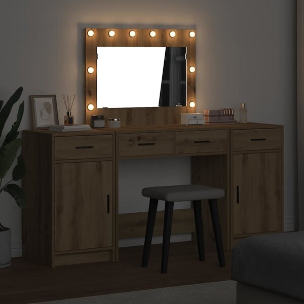 Kosmetický stůl 3 ks Hnědá 78,5 x 41 x 135 cm Kompozitní dřevo 3334253