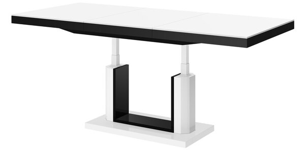 Konferenční stolek QUADRO LUX (bílá lesk/černá lesk/bílá lesk)