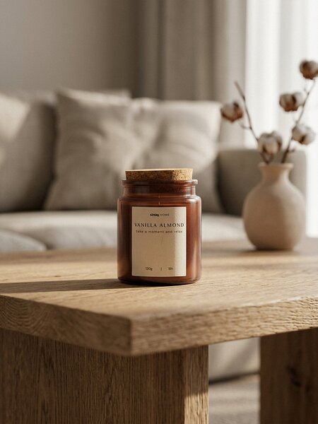 Sinsay - Svíčka Vanilla Almond - hnědá