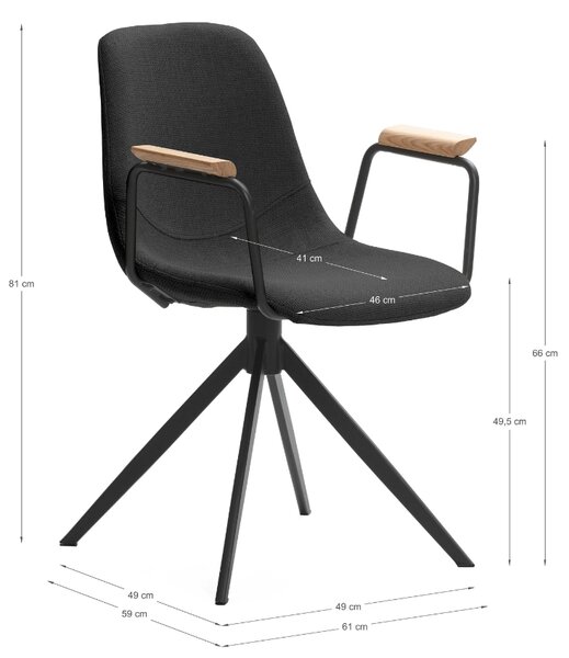 Černá čalouněná otočná konferenční židle Marckeric Tali
