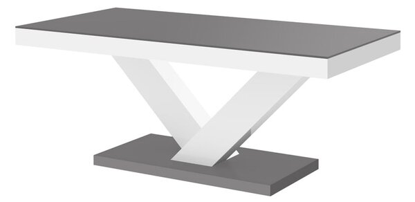 Konferenční stolek VICTORIA MINI (šedá mat/bílá lesk/šedá mat)