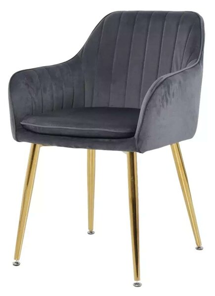 LuxuryForm DESIGN Jídelní židle AUSTIN VELUR - tmavě šedá