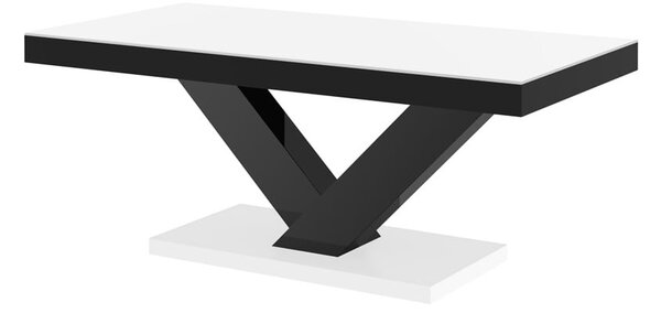 Konferenční stolek VICTORIA MINI (bílá mat/černá lesk/bílá mat)