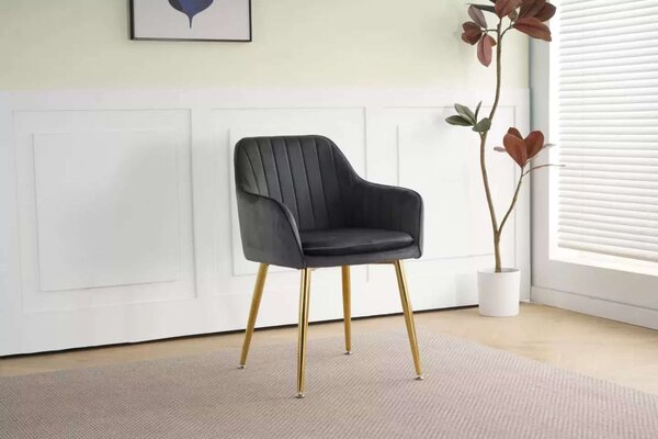 LuxuryForm DESIGN Jídelní židle AUSTIN VELUR - tmavě šedá