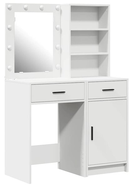 Sada toaletního stolku s LED 2 ks Bílá Kompozitní dřevo 3334272