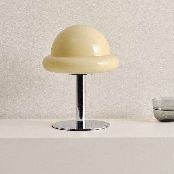 Jotex Světle žlutá skleněná stolní lampa BUBBA