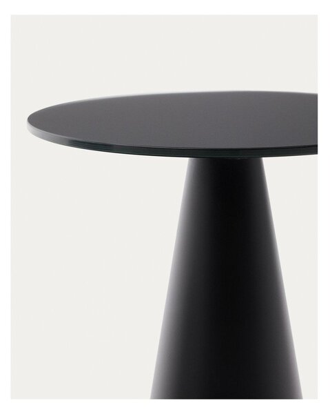 Kulatý odkládací stolek se skleněnou deskou ø 35 cm Wilshire – Kave Home