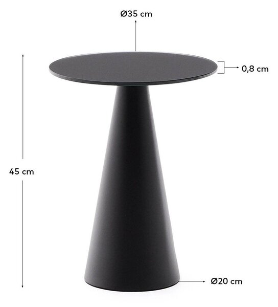 Kulatý odkládací stolek se skleněnou deskou ø 35 cm Wilshire – Kave Home